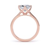 Goldsmiths 18ct Rose Gold Compass Set 4.00cttw Elongated Cushion Cut Lab Grown Diamond Solitaire Engagement Ring - Ring Size W