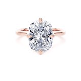 Goldsmiths 18ct Rose Gold Compass Set 5.00cttw Elongated Cushion Cut Lab Grown Diamond Solitaire Engagement Ring - Ring Size L.5