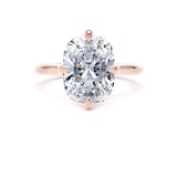 Goldsmiths 18ct Rose Gold Compass Set 5.00cttw Elongated Cushion Cut Lab Grown Diamond Solitaire Engagement Ring - Ring Size L.5