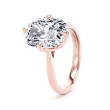 Goldsmiths 18ct Rose Gold Compass Set 5.00cttw Elongated Cushion Cut Lab Grown Diamond Solitaire Engagement Ring - Ring Size L.5