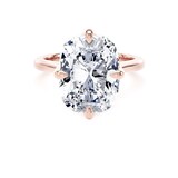 Goldsmiths 18ct Rose Gold Compass Set 7.00cttw Elongated Cushion Cut Lab Grown Diamond Solitaire Engagement Ring - Ring Size H.5