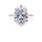 Goldsmiths 18ct Rose Gold Compass Set 7.00cttw Elongated Cushion Cut Lab Grown Diamond Solitaire Engagement Ring - Ring Size H.5