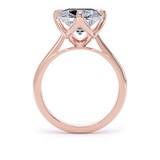 Goldsmiths 18ct Rose Gold Compass Set 7.00cttw Elongated Cushion Cut Lab Grown Diamond Solitaire Engagement Ring - Ring Size H.5