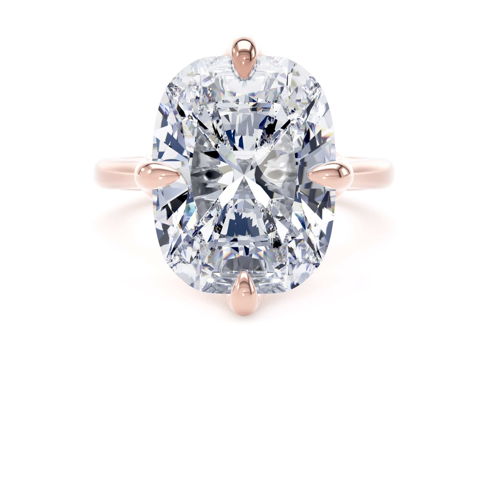 Goldsmiths 18ct Rose Gold Compass Set 10.00cttw Elongated Cushion Cut Lab Grown Diamond Solitaire Engagement Ring - Ring Size S Goldsmiths 18ct Rose Gold Compass Set 10.00cttw Elongated Cushion Cut Lab Grown Diamond Solitaire Engagement Ring - Ring Size S