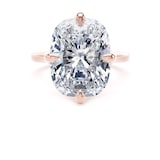 Goldsmiths 18ct Rose Gold Compass Set 10.00cttw Elongated Cushion Cut Lab Grown Diamond Solitaire Engagement Ring - Ring Size S.5