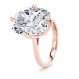 Goldsmiths 18ct Rose Gold Compass Set 10.00cttw Elongated Cushion Cut Lab Grown Diamond Solitaire Engagement Ring - Ring Size S.5