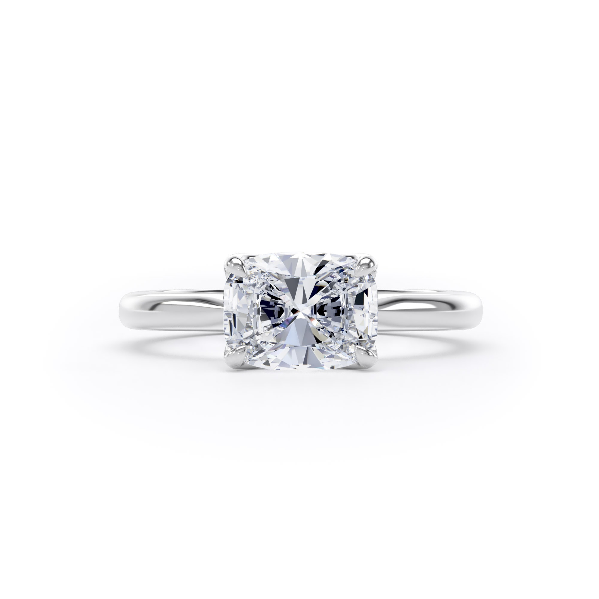 Goldsmiths Platinum East-West 1.50cttw Elongated Cushion Cut Lab Grown Diamond Solitaire Engagement Ring - Ring Size H.5
