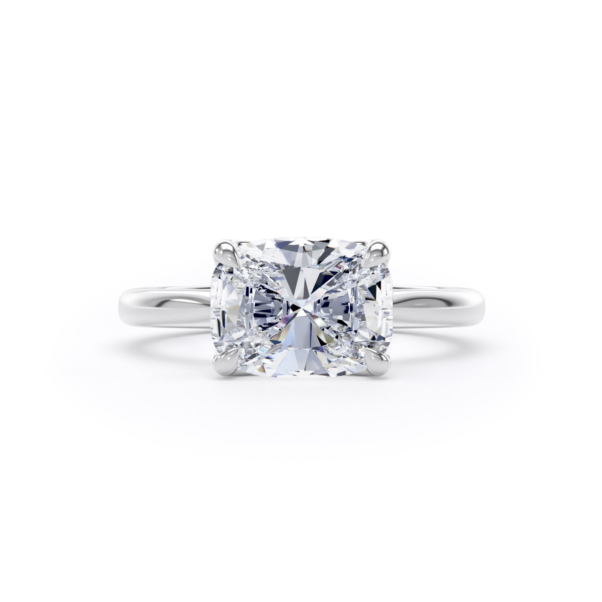 Goldsmiths Platinum East-West 3.00cttw Elongated Cushion Cut Lab Grown Diamond Solitaire Engagement Ring - Ring Size T.5 Goldsmiths Platinum East-West 3.00cttw Elongated Cushion Cut Lab Grown Diamond Solitaire Engagement Ring - Ring Size T.5