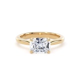 Goldsmiths 18ct Yellow Gold East-West 1.50cttw Elongated Cushion Cut Lab Grown Diamond Solitaire Engagement Ring - Ring Size P