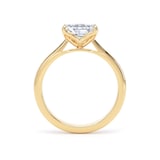 Goldsmiths 18ct Yellow Gold East-West 1.50cttw Elongated Cushion Cut Lab Grown Diamond Solitaire Engagement Ring - Ring Size P