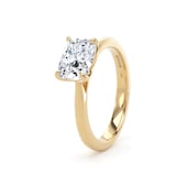 Goldsmiths 18ct Yellow Gold East-West 1.50cttw Elongated Cushion Cut Lab Grown Diamond Solitaire Engagement Ring - Ring Size P