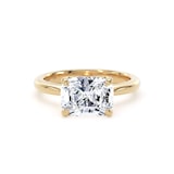 Goldsmiths 18ct Yellow Gold East-West 3.00cttw Elongated Cushion Cut Lab Grown Diamond Solitaire Engagement Ring - Ring Size I