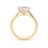 Goldsmiths 18ct Yellow Gold East-West 3.00cttw Elongated Cushion Cut Lab Grown Diamond Solitaire Engagement Ring - Ring Size I