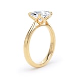 Goldsmiths 18ct Yellow Gold East-West 3.00cttw Elongated Cushion Cut Lab Grown Diamond Solitaire Engagement Ring - Ring Size I