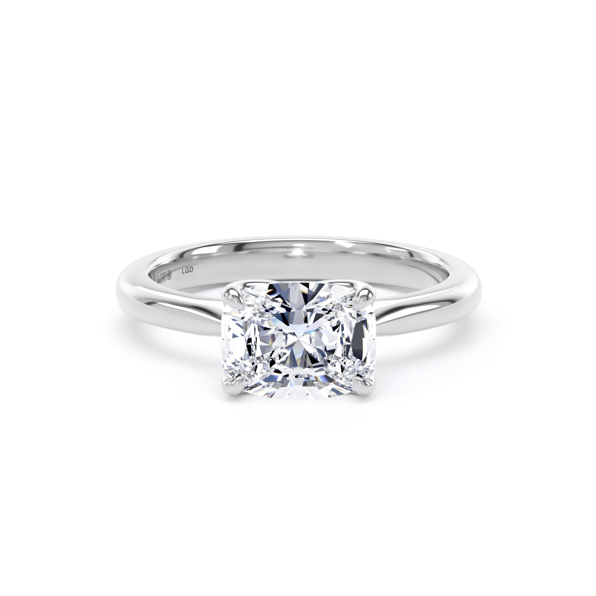 18ct White Gold East-West 1.50cttw Elongated Cushion Cut Lab Grown Diamond Solitaire Engagement Ring