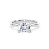 Goldsmiths 18ct White Gold East-West 2.00cttw Elongated Cushion Cut Lab Grown Diamond Solitaire Engagement Ring - Ring Size P