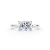 Goldsmiths 18ct White Gold East-West 2.00cttw Elongated Cushion Cut Lab Grown Diamond Solitaire Engagement Ring - Ring Size P