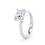 Goldsmiths 18ct White Gold East-West 2.00cttw Elongated Cushion Cut Lab Grown Diamond Solitaire Engagement Ring - Ring Size P