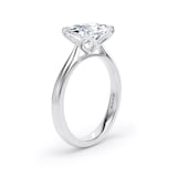 Goldsmiths 18ct White Gold East-West 3.00cttw Elongated Cushion Cut Lab Grown Diamond Solitaire Engagement Ring - Ring Size Z