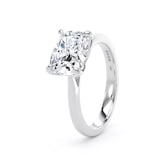 Goldsmiths 18ct White Gold East-West 3.00cttw Elongated Cushion Cut Lab Grown Diamond Solitaire Engagement Ring - Ring Size Z