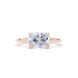 Goldsmiths 18ct Rose Gold East-West 2.00cttw Elongated Cushion Cut Lab Grown Diamond Solitaire Engagement Ring - Ring Size I