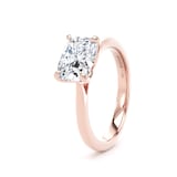 Goldsmiths 18ct Rose Gold East-West 2.00cttw Elongated Cushion Cut Lab Grown Diamond Solitaire Engagement Ring - Ring Size I