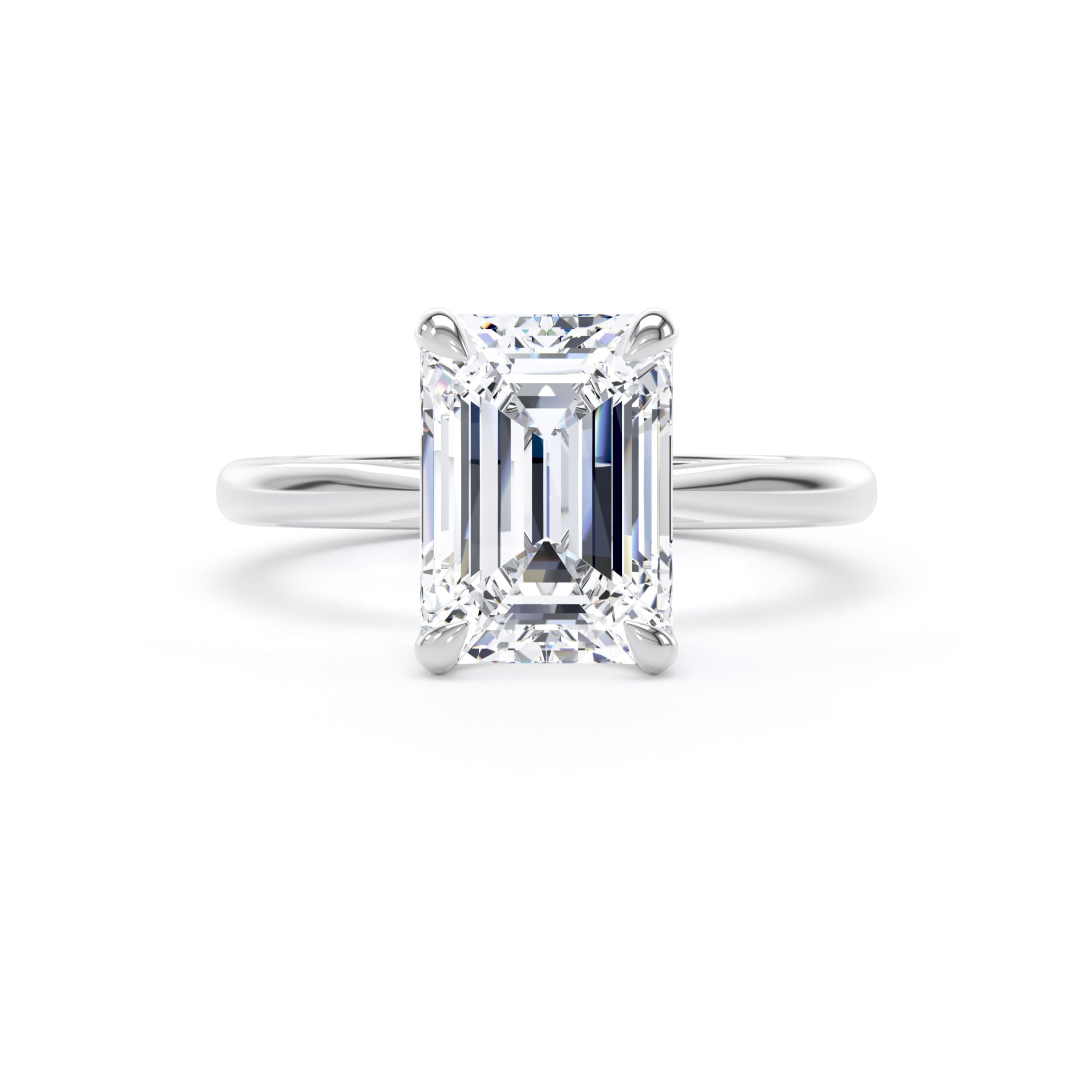 Goldsmiths Platinum 3.00cttw Emerald Cut Lab Grown Diamond Solitaire Engagement Ring - Ring Size T.5 Goldsmiths Platinum 3.00cttw Emerald Cut Lab Grown Diamond Solitaire Engagement Ring - Ring Size T.5