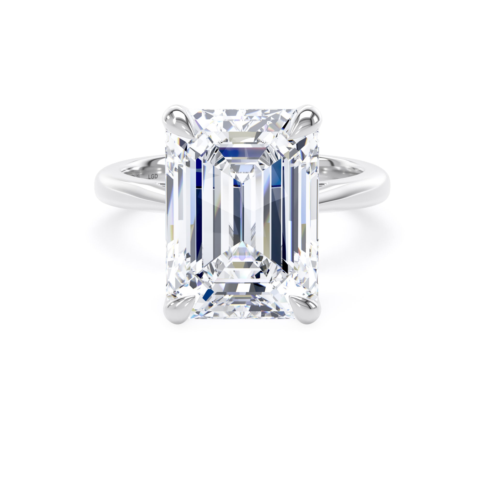 Platinum 7.00cttw Emerald Cut Lab Grown Diamond Solitaire Engagement Ring