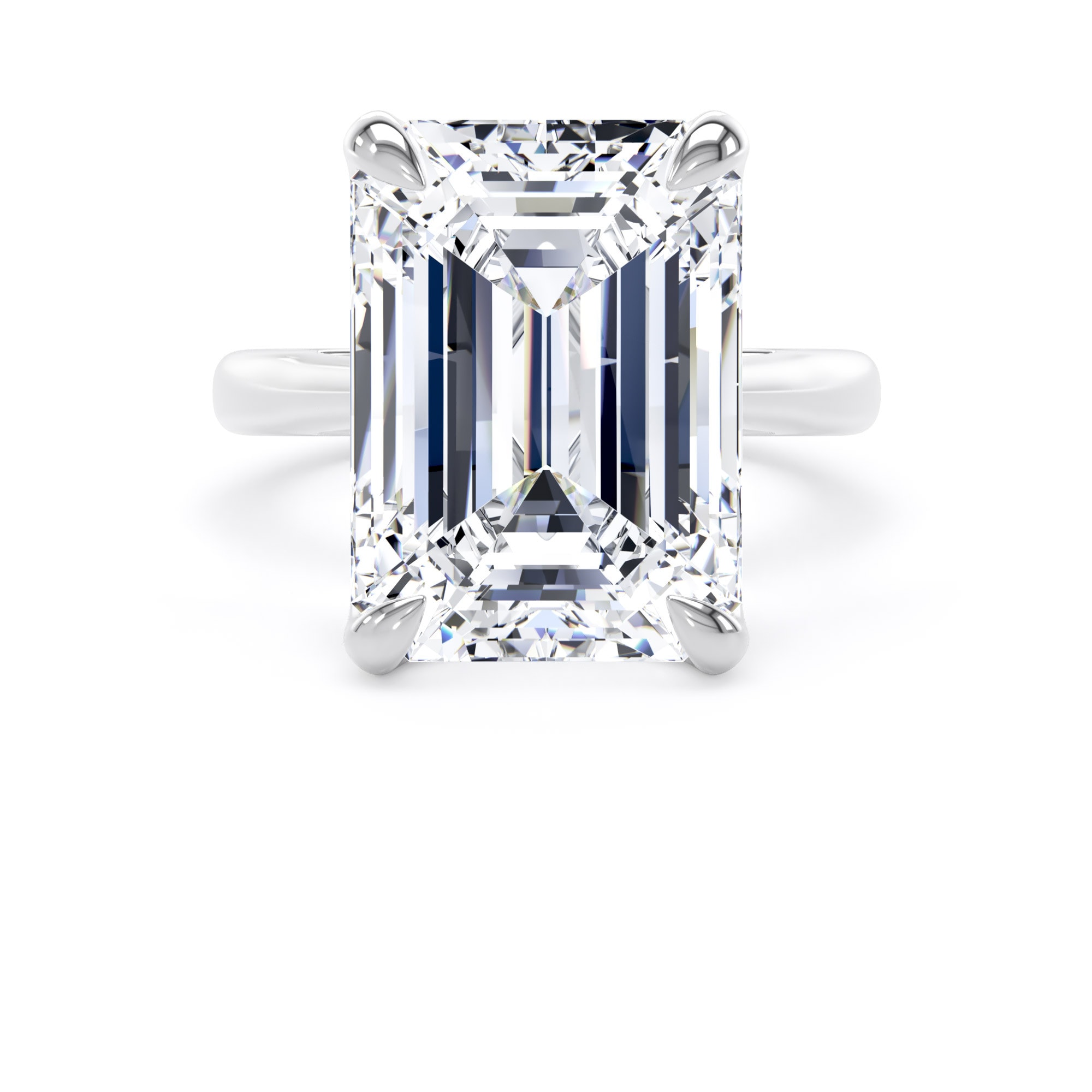 Goldsmiths Platinum 10.00cttw Emerald Cut Lab Grown Diamond Solitaire Engagement Ring - Ring Size O Goldsmiths Platinum 10.00cttw Emerald Cut Lab Grown Diamond Solitaire Engagement Ring - Ring Size O