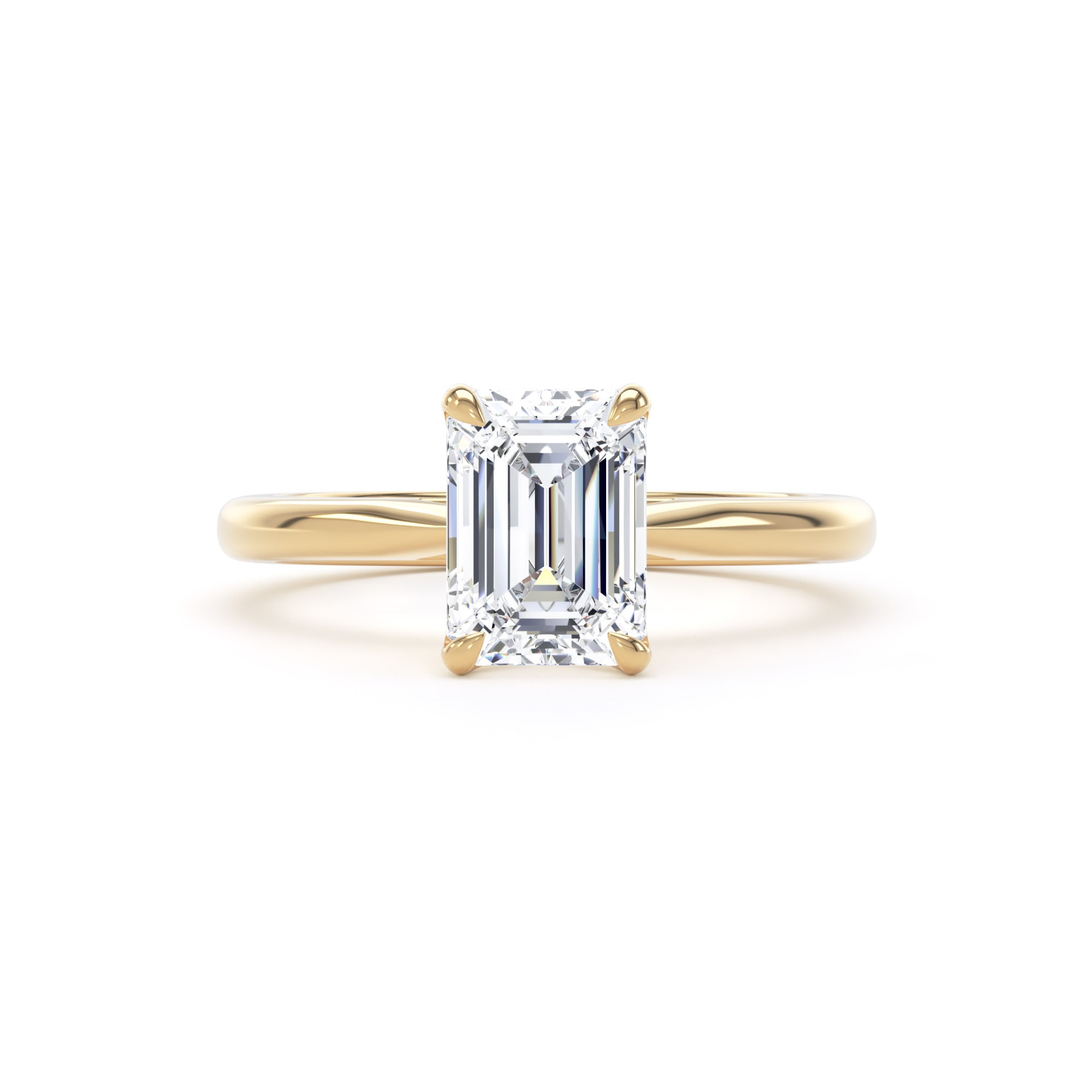 Goldsmiths 18ct Yellow Gold 1.50cttw Emerald Cut Lab Grown Diamond Solitaire Engagement Ring - Ring Size O.5 Goldsmiths 18ct Yellow Gold 1.50cttw Emerald Cut Lab Grown Diamond Solitaire Engagement Ring - Ring Size O.5