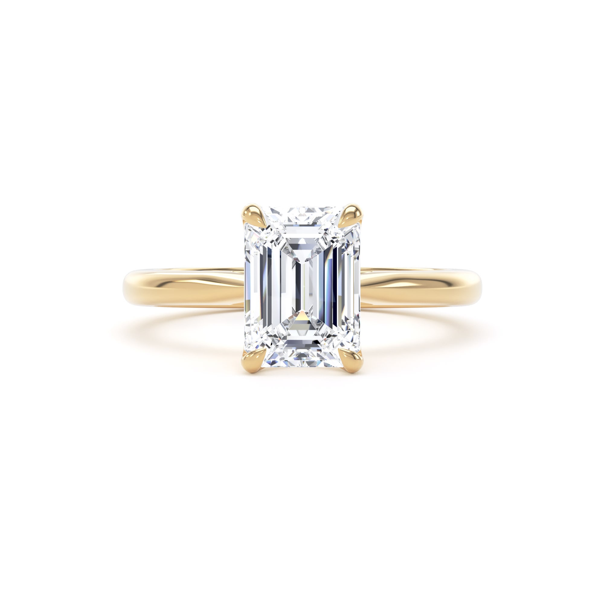 Goldsmiths 18ct Yellow Gold 2.00cttw Emerald Cut Lab Grown Diamond Solitaire Engagement Ring - Ring Size K Goldsmiths 18ct Yellow Gold 2.00cttw Emerald Cut Lab Grown Diamond Solitaire Engagement Ring - Ring Size K