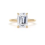 Goldsmiths 18ct Yellow Gold 3.00cttw Emerald Cut Lab Grown Diamond Solitaire Engagement Ring - Ring Size I