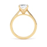 Goldsmiths 18ct Yellow Gold 3.00cttw Emerald Cut Lab Grown Diamond Solitaire Engagement Ring - Ring Size I