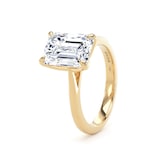 Goldsmiths 18ct Yellow Gold 3.00cttw Emerald Cut Lab Grown Diamond Solitaire Engagement Ring - Ring Size I