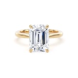 Goldsmiths 18ct Yellow Gold 4.00cttw Emerald Cut Lab Grown Diamond Solitaire Engagement Ring - Ring Size K