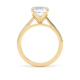 Goldsmiths 18ct Yellow Gold 4.00cttw Emerald Cut Lab Grown Diamond Solitaire Engagement Ring - Ring Size K