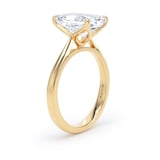 Goldsmiths 18ct Yellow Gold 4.00cttw Emerald Cut Lab Grown Diamond Solitaire Engagement Ring - Ring Size K