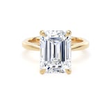 Goldsmiths 18ct Yellow Gold 5.00cttw Emerald Cut Lab Grown Diamond Solitaire Engagement Ring - Ring Size X