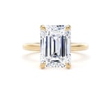 Goldsmiths 18ct Yellow Gold 5.00cttw Emerald Cut Lab Grown Diamond Solitaire Engagement Ring - Ring Size X