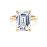 Goldsmiths 18ct Yellow Gold 7.00cttw Emerald Cut Lab Grown Diamond Solitaire Engagement Ring - Ring Size L.5