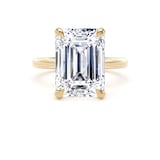 Goldsmiths 18ct Yellow Gold 7.00cttw Emerald Cut Lab Grown Diamond Solitaire Engagement Ring - Ring Size L.5