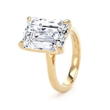 Goldsmiths 18ct Yellow Gold 7.00cttw Emerald Cut Lab Grown Diamond Solitaire Engagement Ring - Ring Size L.5