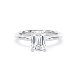 Goldsmiths 18ct White Gold 1.50cttw Emerald Cut Lab Grown Diamond Solitaire Engagement Ring - Ring Size T