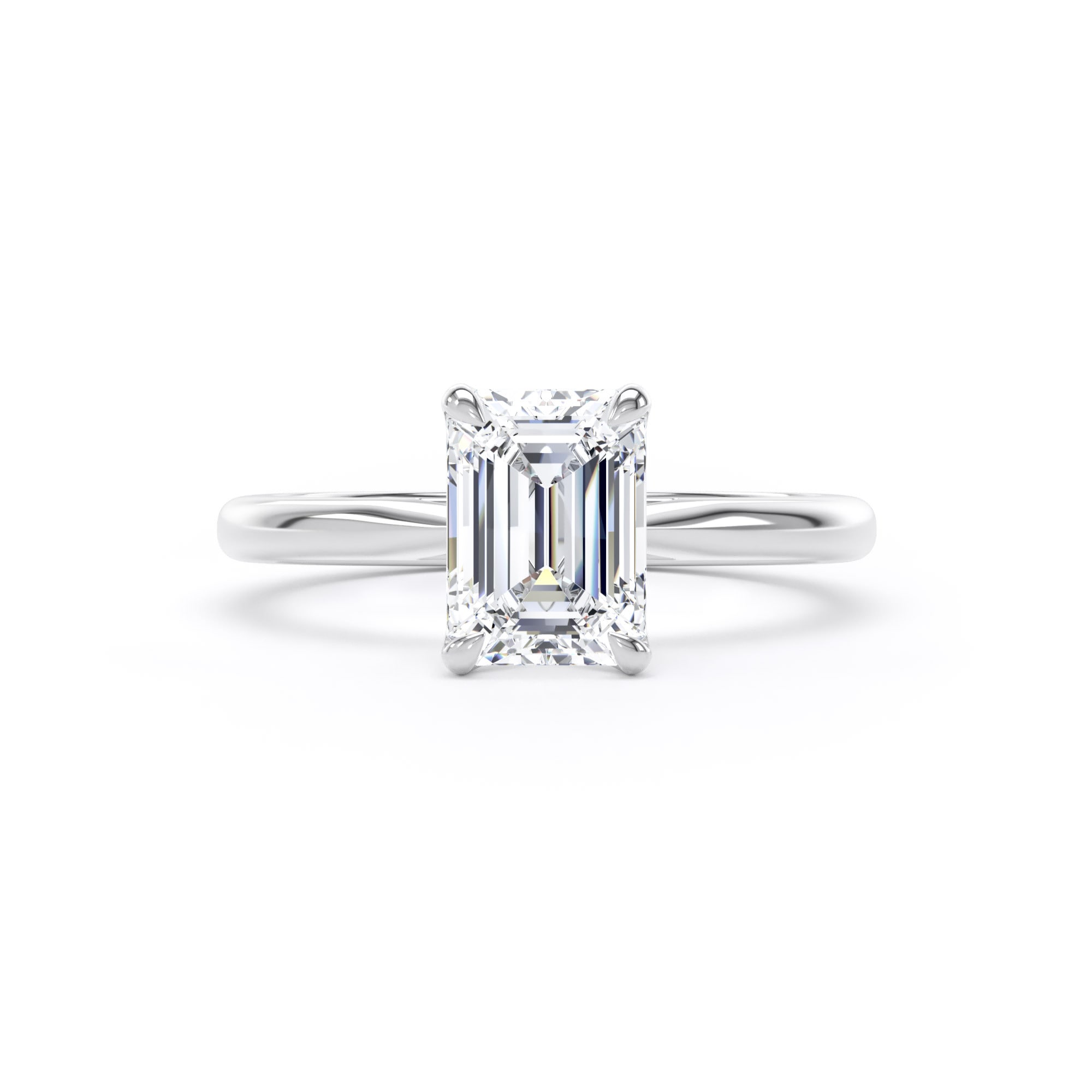 Goldsmiths 18ct White Gold 1.50cttw Emerald Cut Lab Grown Diamond Solitaire Engagement Ring - Ring Size R.5 Goldsmiths 18ct White Gold 1.50cttw Emerald Cut Lab Grown Diamond Solitaire Engagement Ring - Ring Size R.5
