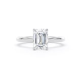 Goldsmiths 18ct White Gold 1.50cttw Emerald Cut Lab Grown Diamond Solitaire Engagement Ring - Ring Size T