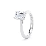 Goldsmiths 18ct White Gold 1.50cttw Emerald Cut Lab Grown Diamond Solitaire Engagement Ring - Ring Size T