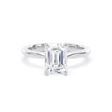 Goldsmiths 18ct White Gold 2.00cttw Emerald Cut Lab Grown Diamond Solitaire Engagement Ring - Ring Size H.5