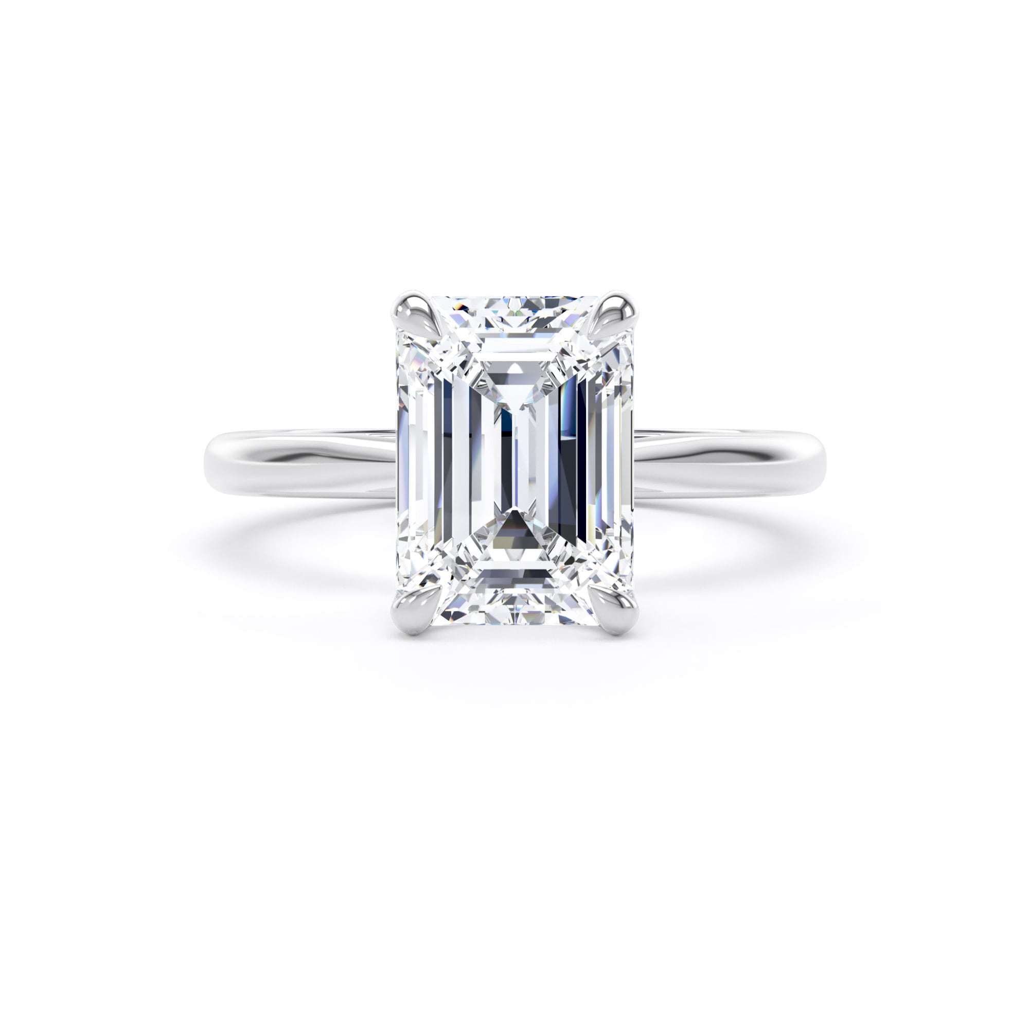 Goldsmiths 18ct White Gold 3.00cttw Emerald Cut Lab Grown Diamond Solitaire Engagement Ring - Ring Size R.5 Goldsmiths 18ct White Gold 3.00cttw Emerald Cut Lab Grown Diamond Solitaire Engagement Ring - Ring Size R.5