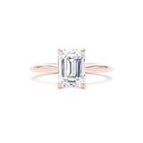 Goldsmiths 18ct Rose Gold 2.00cttw Emerald Cut Lab Grown Diamond Solitaire Engagement Ring - Ring Size S.5