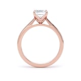 Goldsmiths 18ct Rose Gold 2.00cttw Emerald Cut Lab Grown Diamond Solitaire Engagement Ring - Ring Size S.5
